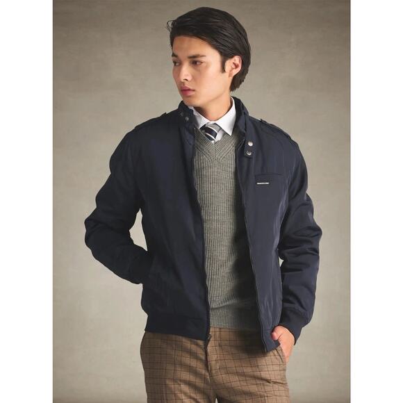 Members Only Iconic Racer Navy Jacket Size L - Picture 1 of 12